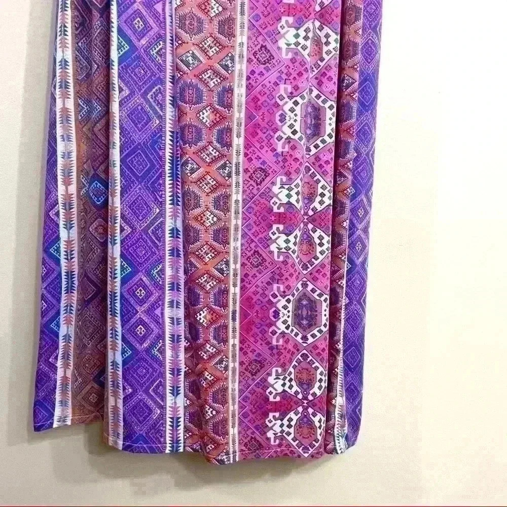 MinkPink Multicolor Aztec Sleeveless Cinch Waist Maxi Dress Size S - Picture 4 of 16